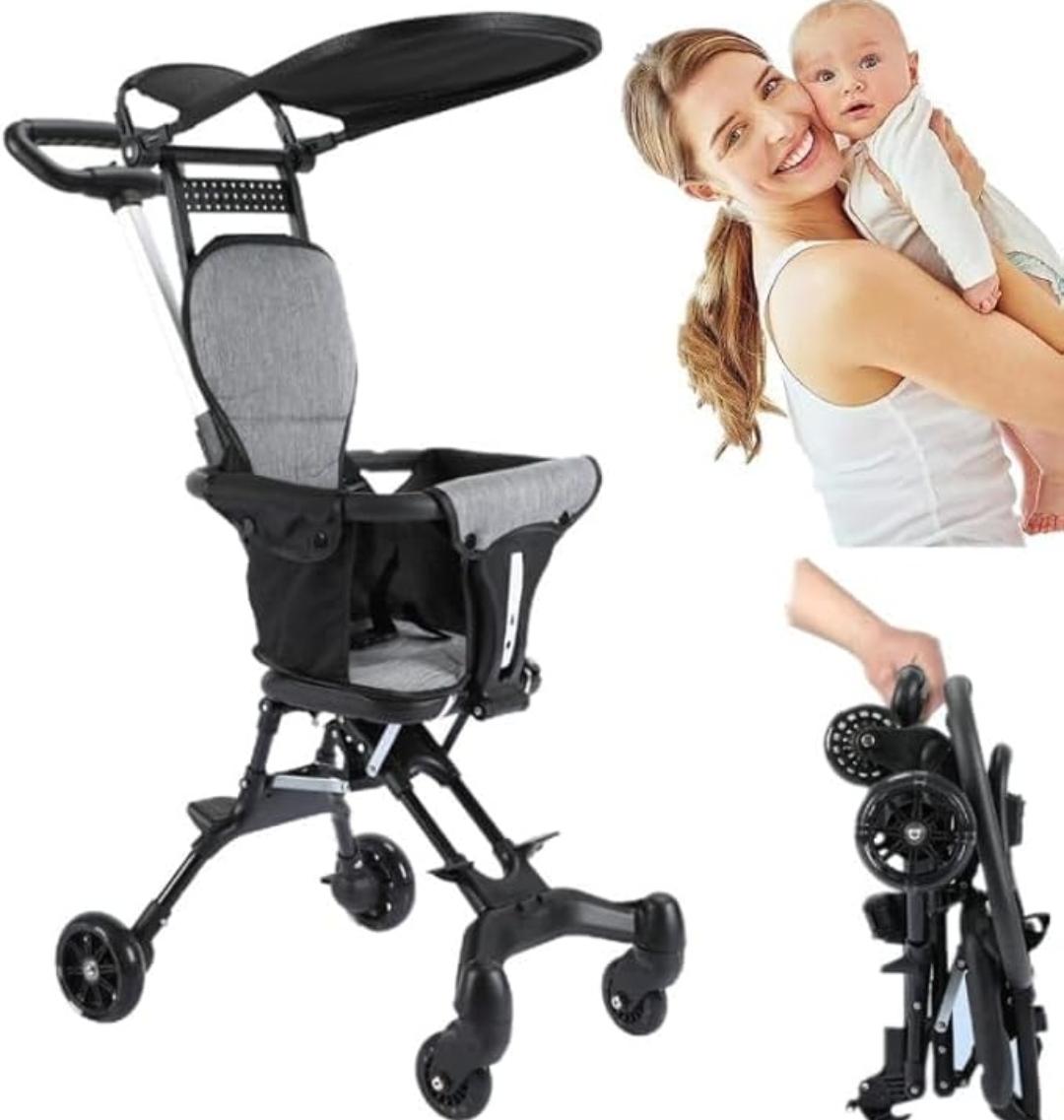 Luxury Foldable Baby Stroller Tricycle with Canopy & Parent Push Handle