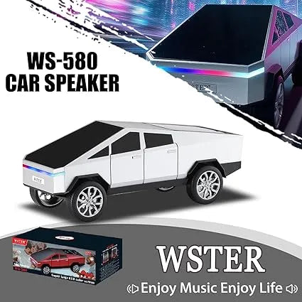 Cybertruck Replica Bluetooth Speaker | HD Sound, LED Party Light, TWS Stereo, FM Radio