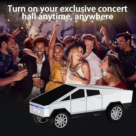 Cybertruck Replica Bluetooth Speaker | HD Sound, LED Party Light, TWS Stereo, FM Radio