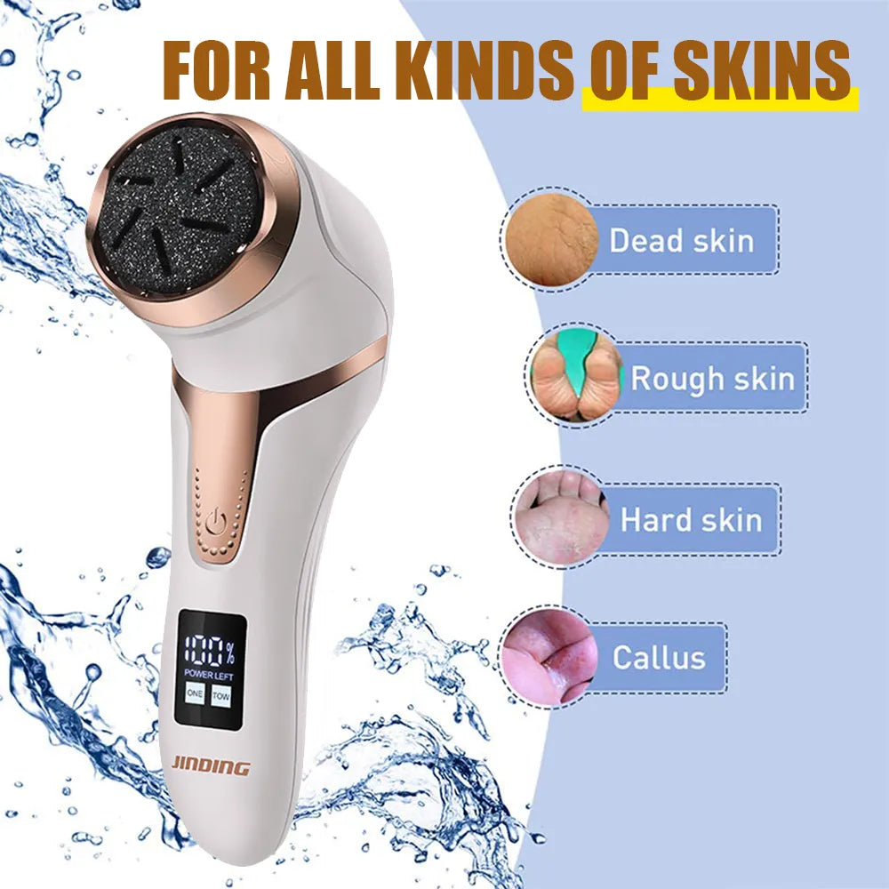 Electric Foot Scrubber with Vacuum | 3 Heads, LED Screen, USB Rechargeable | Cracked Heel & Callus Remover