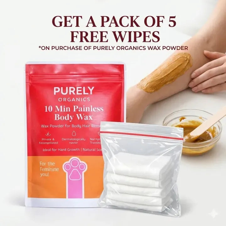 Herbal Wax Powder | Painless No-Strip Hair Remover for Body & Skin | Home Waxing Kit