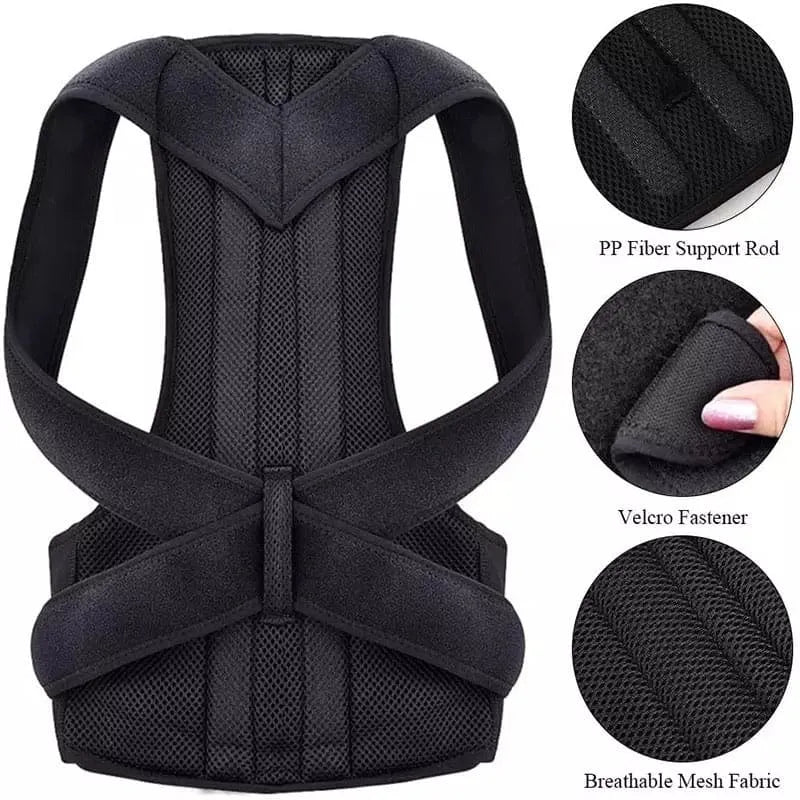 Posture Corrector Back Belt | Adjustable Back & Shoulder Support | Men & Women | Pain Relief