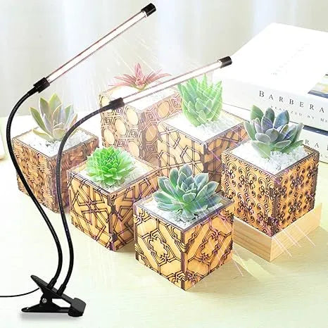 Full Spectrum Clip-On LED Plant Grow Light | 6000K, Auto Timer, 5 Brightness Levels | USB & AC Power